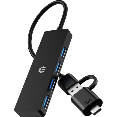 Hub USB, 4-Port USB 3.0 hub pour MacBook Pro/Air, Adaptateur multiport USB Ultra-Slim 5 Gbps Data Hub pour iMac Pro, Xbox, PS4, Dell, HP, Surface, Tesla Model 3, HDD (1/5)
