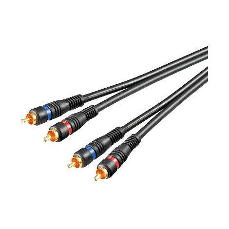 Cavo di collegamento stereo 2x RCA, doppia schermatura, 2 spina RCA   2 spina RCA. Lunghezza del Cavo 10 m