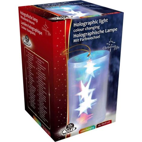 Lumière De Noël Holographique 10 Led Tube Cylindrique étoiles Décoration à Piles