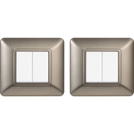 gloca Set 2 Placche Plastica 2P Titanio Compatibili Matix (1/4)