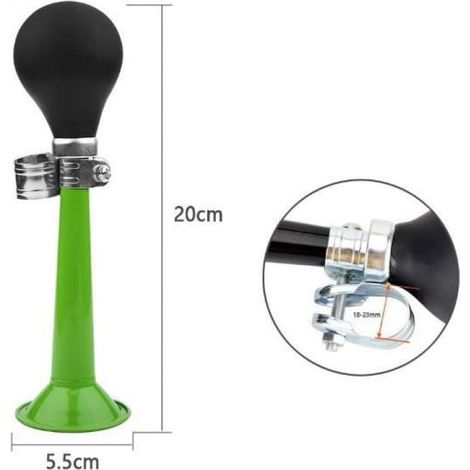 2 Pcs Sonnette de vélo Cloche Sonnette de vélo vélo Klaxon en métal,Klaxon à air pour vélo en métal chromé avec Poire à Presser 20cm (1/4)