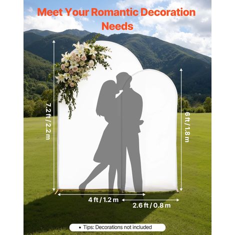 Arche de Mariage Lot de 2 Support de Fond Arche 2,2 m 1,8 m pour Décoration Mariage, Anniversaires, Remises de Diplômes, Fêtes, Cér… (1/5)