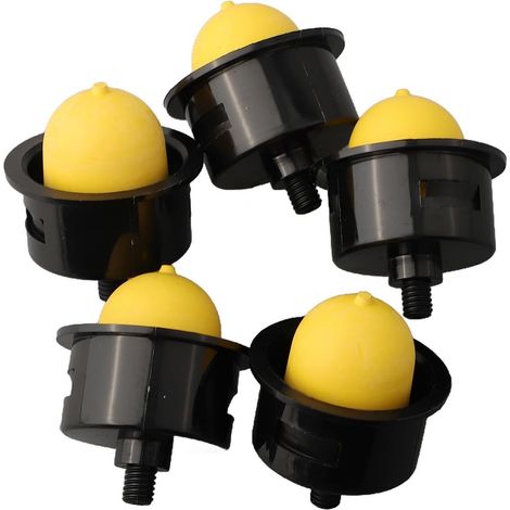 Lot de 5 carburateurs pour ampoule d'amorçage pour tondeuse à gazon série FX-RM - Pièces de rechange pour équipement d'alimentation en extérieur - Caoutchouc plastique noir et jaune (1/5)