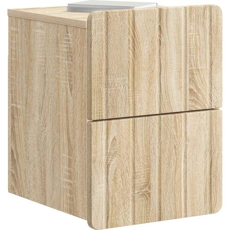 Maison Exclusive - Mobiletto da notte a muro 2 pcs Rovere Sonoma 33 x 34,5 x 43 cm