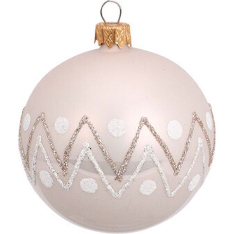 Palline per albero di Natale, in Vetro, glitter a zigzag, Ø 100 mm, 6 pezzi (1/3)