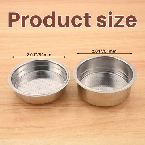 2 PièCes 51Mm Machines à Café en Acier Inoxydable Pressurisé Filtre Panier Poudre Panier Café Fond Porte-Filtre Filtre