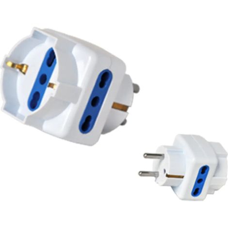 Adattatore triplo 3pos bipasso/schuko spina Schuko