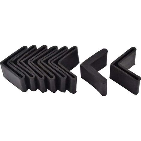 10pcs Casquette Pieds Chaise Angle Fer Forme L Patin Meuble Table Embout Capouchon Cornière Protection en Caoutchouc 50 x 50 mm Noir (1/4)
