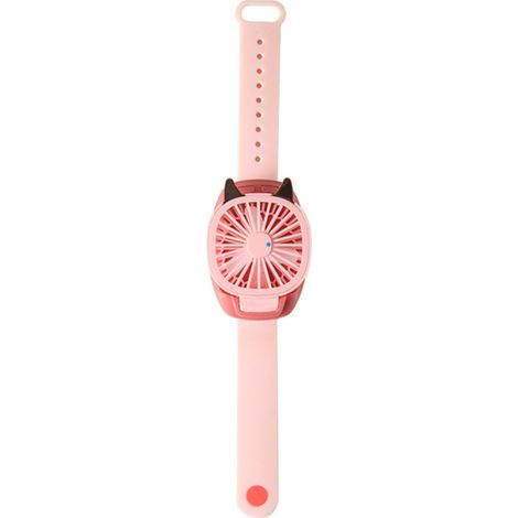 Mini ventilateur électrique portable en forme de montre, rechargeable par USB, avec lumières colorées et 3 vitesses, idéal pour les enfants. Ventilateur de bureau amovible avec lumières colorées. (1/5)