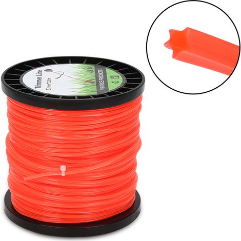 Wolketon Fil de coupe rond 2,7 mm 100 m pour débroussailleuse, nylon orange, fil de rechange universel