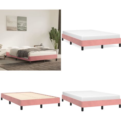 Bettgestell ohne Matratze Rosa 120x190 cm Samt - Samtsofa - Rosa Bettgestell - Doppelbett Rahmen - Schlafzimmer Dekoration - Boxspringbetten - Home & Living (1/5)
