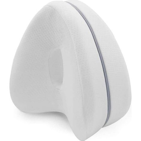 Cojín elevador de piernas de espuma viscoelástica 25 x 23 x 13 cm – Funda extraíble y transpirable – Soporte ergonómico para personas que duermen de lado (1/5)