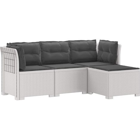 Maison Exclusive - 4-Sitzer Garten Sofa mit Kissen Rattan Look PP (1/5)