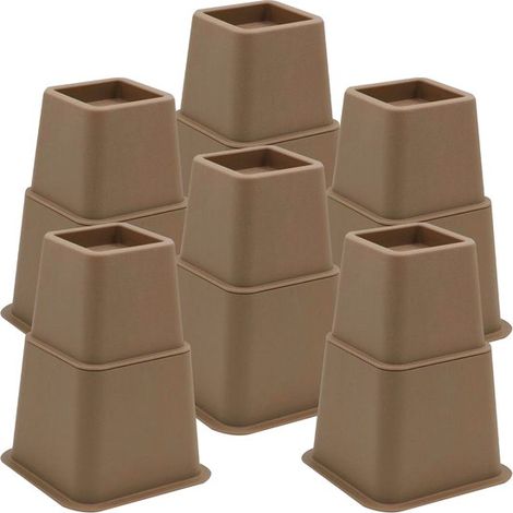 Set de rehausseurs pour 6 pieds – 8/11/20 cm – 600 kg – Marron (1/5)