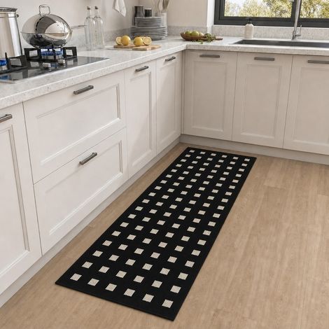 Tapis de cuisine unie en polypropylène, anti-dérapant et absorbant, 45 x 120 cm (1/5)