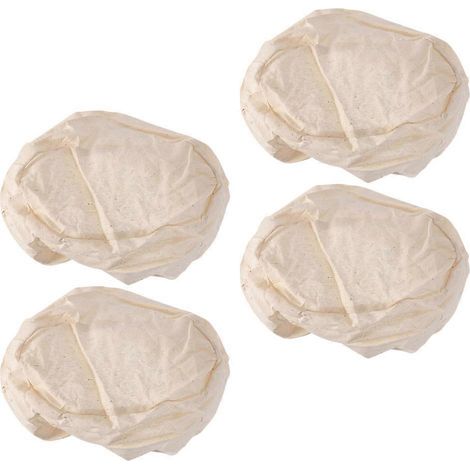 Lot de 4 housses tissu fermentation pain, doublures ovales lavables paniers fermentation, accessoires pâtisserie, housses bols rotin (1/5)