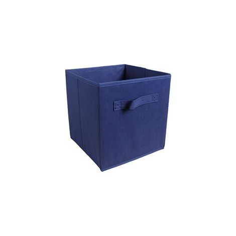 Caja de almacenamiento de tela plegable y organizador de cajones para armario y juguetes, multifuncional, color azul (1/4)