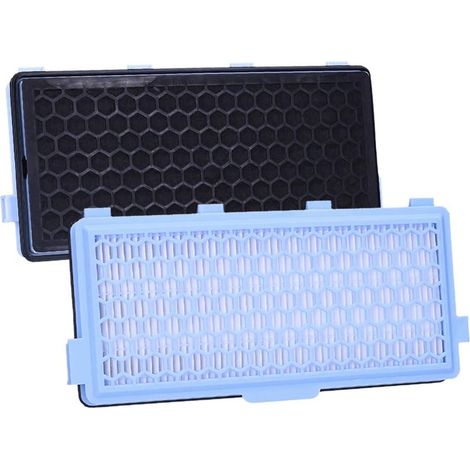 2er-Pack SF-AH 50 Aktivkohle-HEPA-Filter, kompatibel mit Miele S4000, S4210, S5000, Complete C2, C3, Compact C1  2x HEPA-Filter + 2x Motorfilter