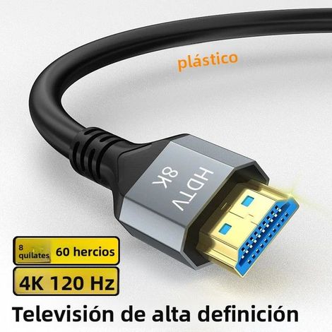 Câble HDMI 8K 5 m, HDMI 2.1 48 Gbps, 4K 120 Hz / 8K 60 Hz, compatible TV PC console haute vitesse (1/5)