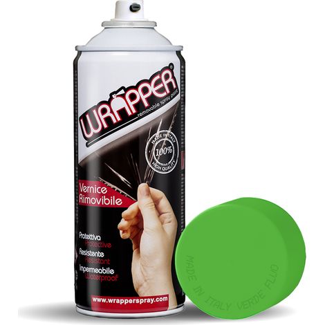 Wrapper, pellicola spray rimovibile, 400 ml - Verde fluo