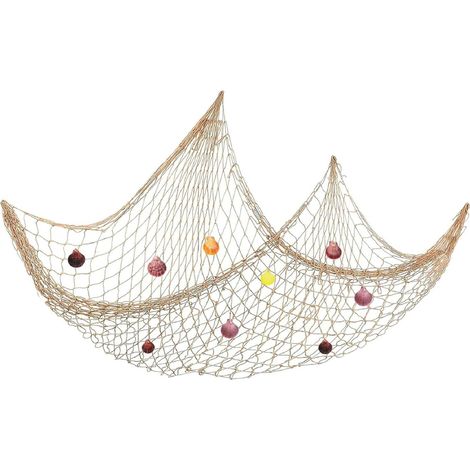 Décoration de Filet de Pêche,Méditerranéen Style Décoration Murale,Décoration Maritime,Suspendre Hawaï Style,Filet de Pêche Aux Coquillages Pour Fête Mariage Maison Photographie 1 2 m (1/5)