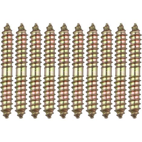 10 boulons de fixation pour meuble Cheville - M8 x 60 MM à tête double extrémité - Bois à bois (1/5)