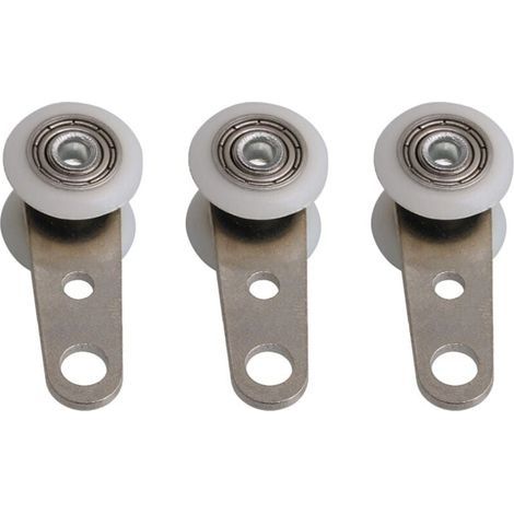 Lot de 10 roulettes pour baies vitrées ou portes coulissantes - en métal et en plastique - 4,5 x 1,9 cm (1/4)