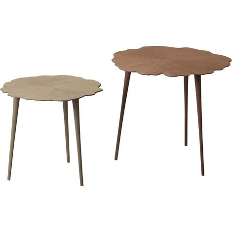 Lot de 2 tables en aluminium 62 x 62 x 54 cm 50 x 50 x 45 cm