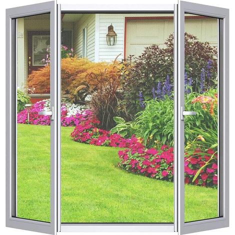 Moustiquaire Fenêtre Magnétique, Automatiquementfermé, Moustiquaire Porte sans Percer pour Couloirs, Blanc, (61x84inch)155x215cm (1/5)