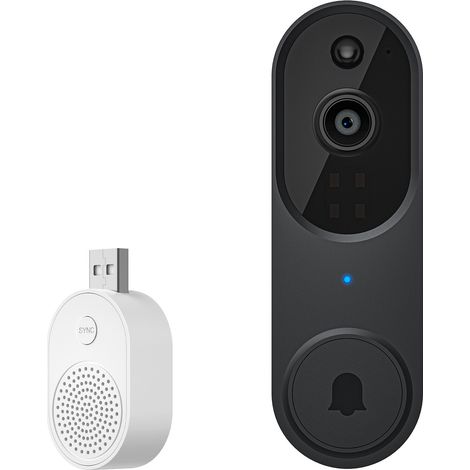 Kabellose Video-Türklingel mit 1080P Nachtsicht, Bewegungssensor, wetterfeste Türklingel mit Ringalarm, 2-Wege-Audio, Halterung und Zubehör für