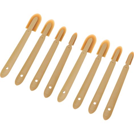 Lot de 8 spatules à joint réutilisables en PU, 4 tailles, pour la finition des joints de calfeutrage, idéales pour la cuisine, le garde-manger et la salle de bain (jaune). (1/5)