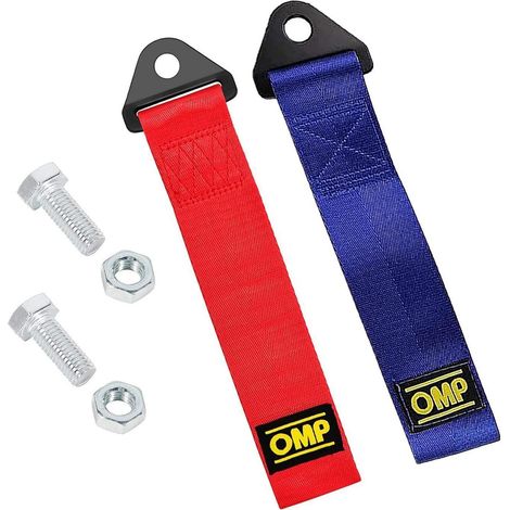2x Abschleppschlaufe Universal, Hochfestes Abschleppseil für Rennwagen, Rot & Blau (1/5)