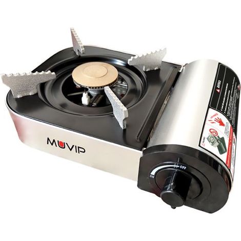 Muvip serie small cocina de gas portatil 1 fuego - encendido automatico - quemador de aluminio y cobre - valvula doble sellado - maleta de transporte