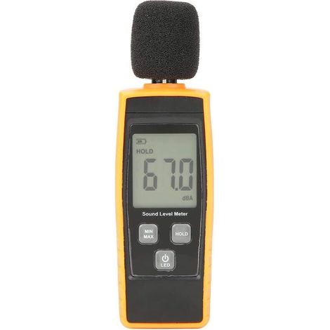 Indicador de nivel de sonido, medidor de ruido digital LCD, indicador de nivel de sonido, medidor de dB, medidor de ruido ambiental para medir niveles de sonido de 30 dB a 130 dB (1/5)