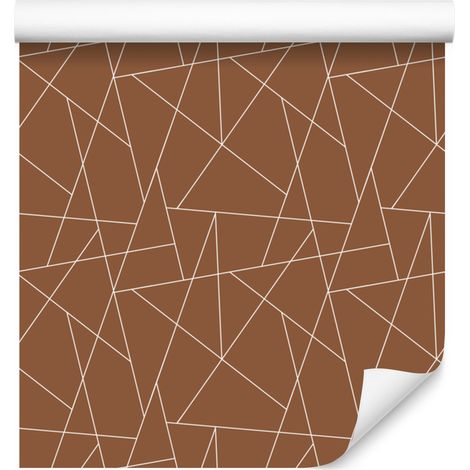 Carta da parati con motivo geometrico arancione, dettagli raffinati, 50x1000 cm (1/5)