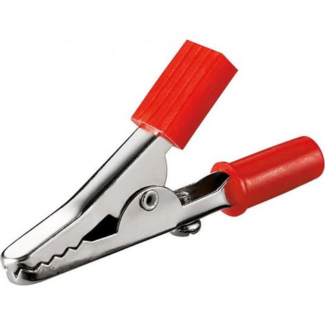 Krokoklemme, teilisoliert, rot, 45mm