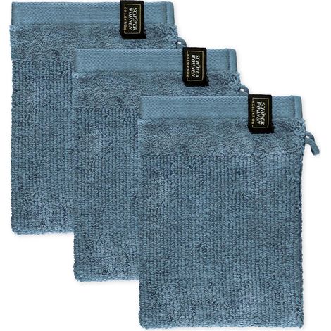 SCHÖNER WOHNEN manopla SENSE - Set de 3 16x21 cm, Azul