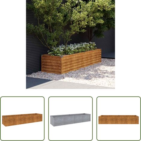 Jardinière en acier Corten -  Jardinière surélevée 194 x 50 x 36 cm Acier Corten (1/5)