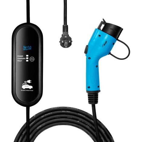 Caricabatterie per auto elettriche Tipo 1 Akyga LCD monofase 16A 3,8kW 5m (1/5)