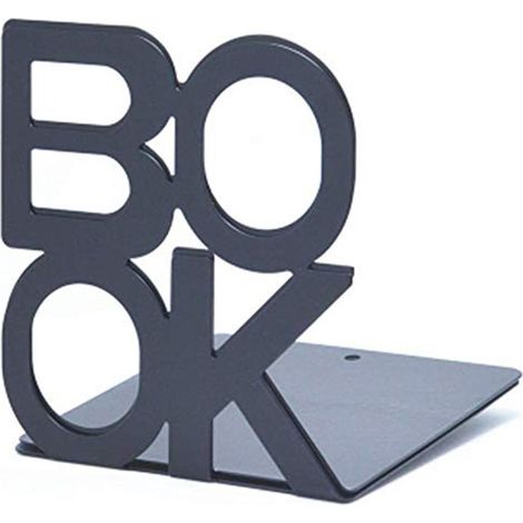 Paar Buch-Buchstaben-Buchstützen aus Metall, rutschfest, für Bücherregal und Bürodekoration