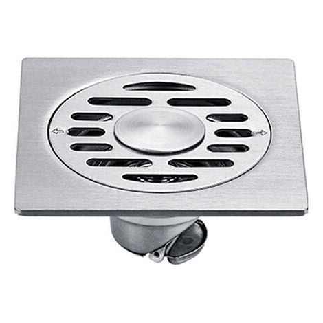 Bonde de douche carrée en cuivre et laiton avec filtre amovible (1/3)