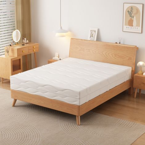 Materasso 140x200 cm a molle insacchettate, 7 zone, 20 cm, sfoderabile, bianco e grigio HAVRYA (1/5)