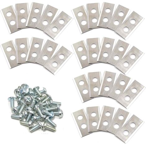 Lames de tondeuses, 30 Pcs Robots Longue durée, vis incluses, pour Les Robot Tondeuse Worx Landroid, Landxcape et Einhell, Lames de Rechange, Argent