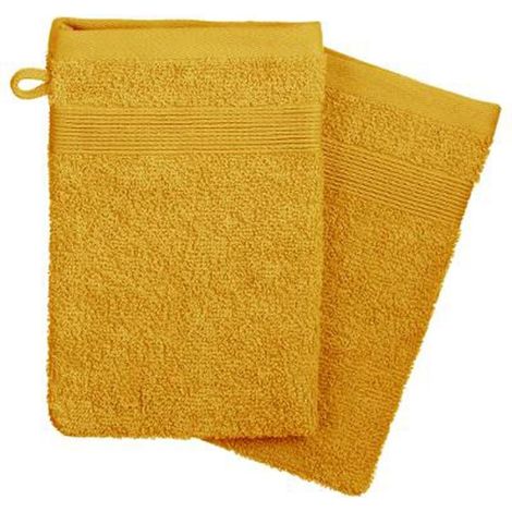 Lot de 2 Gants de Toilette "Confort" 15x21cm Ocre (1/2)