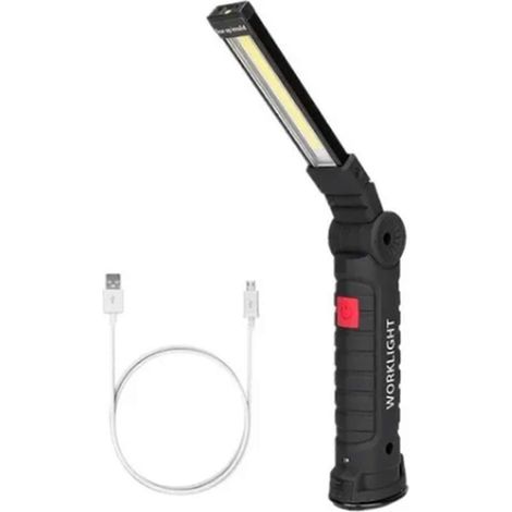 Autoreparatur-Arbeitsleuchte, magnetische, faltbare, drehbare LED-Taschenlampe mit Ladefunktion und USB-Kabel