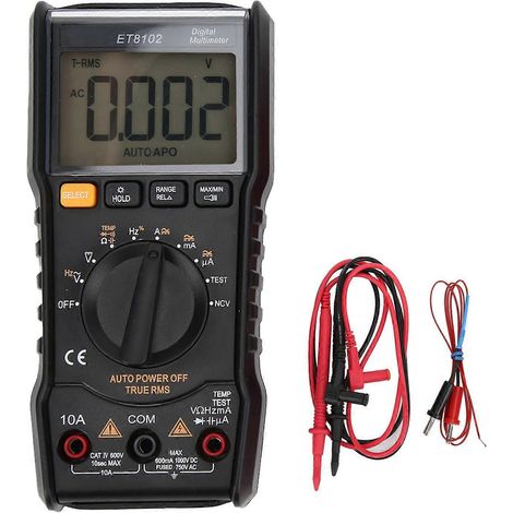 ET8102 Digitales Multimeter mit automatischer Bereichswahl, Multifunktions-Spannungsmesser und Stromprüfer