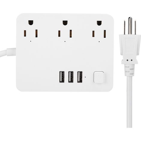 Prises intelligentes WiFi USB domestiques avec minuterie, fonction multifonction, compatible Tuya/Alexa, 110-240V, fiche blanche américaine (1/5)
