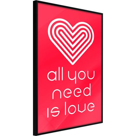 Affiche Murale Encadrée "Love Everywhere" 40 x 60 cm Noir