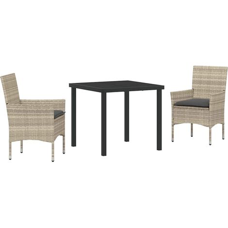 Maison Exclusive - Ensemble de salle à manger pour jardin 3 pcs Gris clair (1/5)