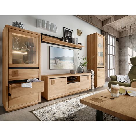 Wohnzimmer Komplett Set 5-teilig modern in massiver Eiche WINCHESTER-69 (1/5)